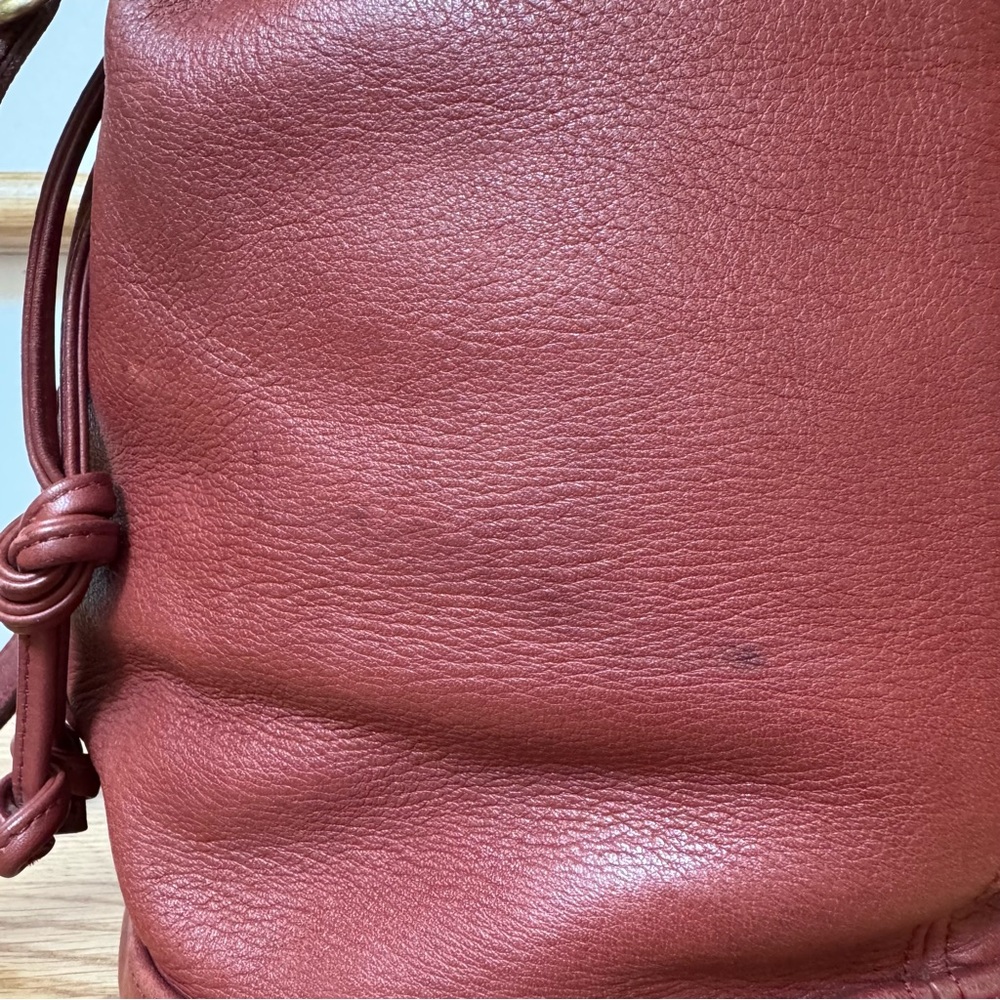 Vintage Coach Duffle Drawstring 4022 Shoulder Bag Bucket in Wine Red Leather - Picture 7 of 12